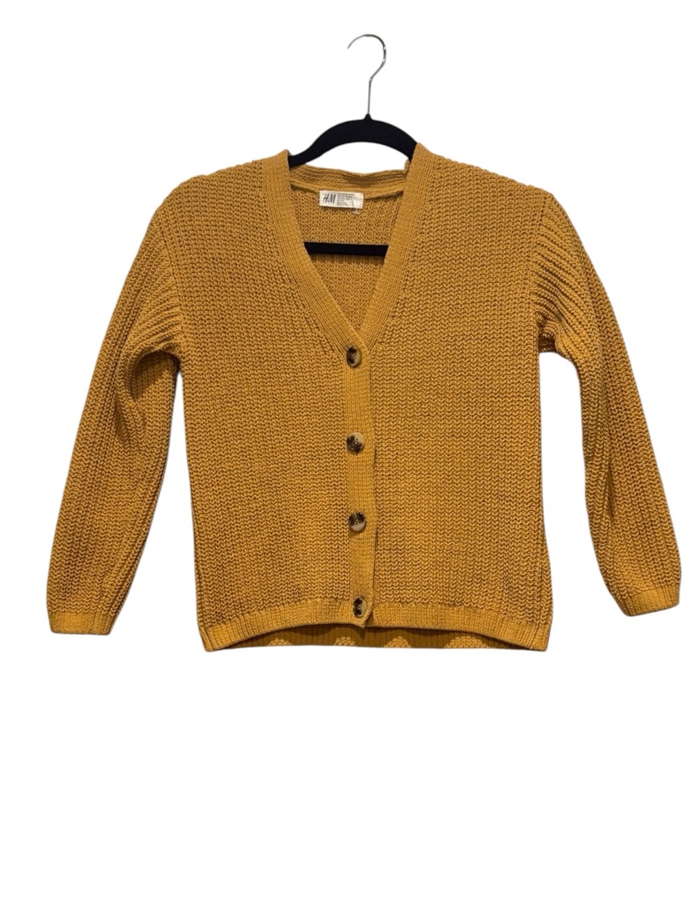 H&M - Girls V-neck cardigan, Sweater. Mustard Yellow. Size 8/10.